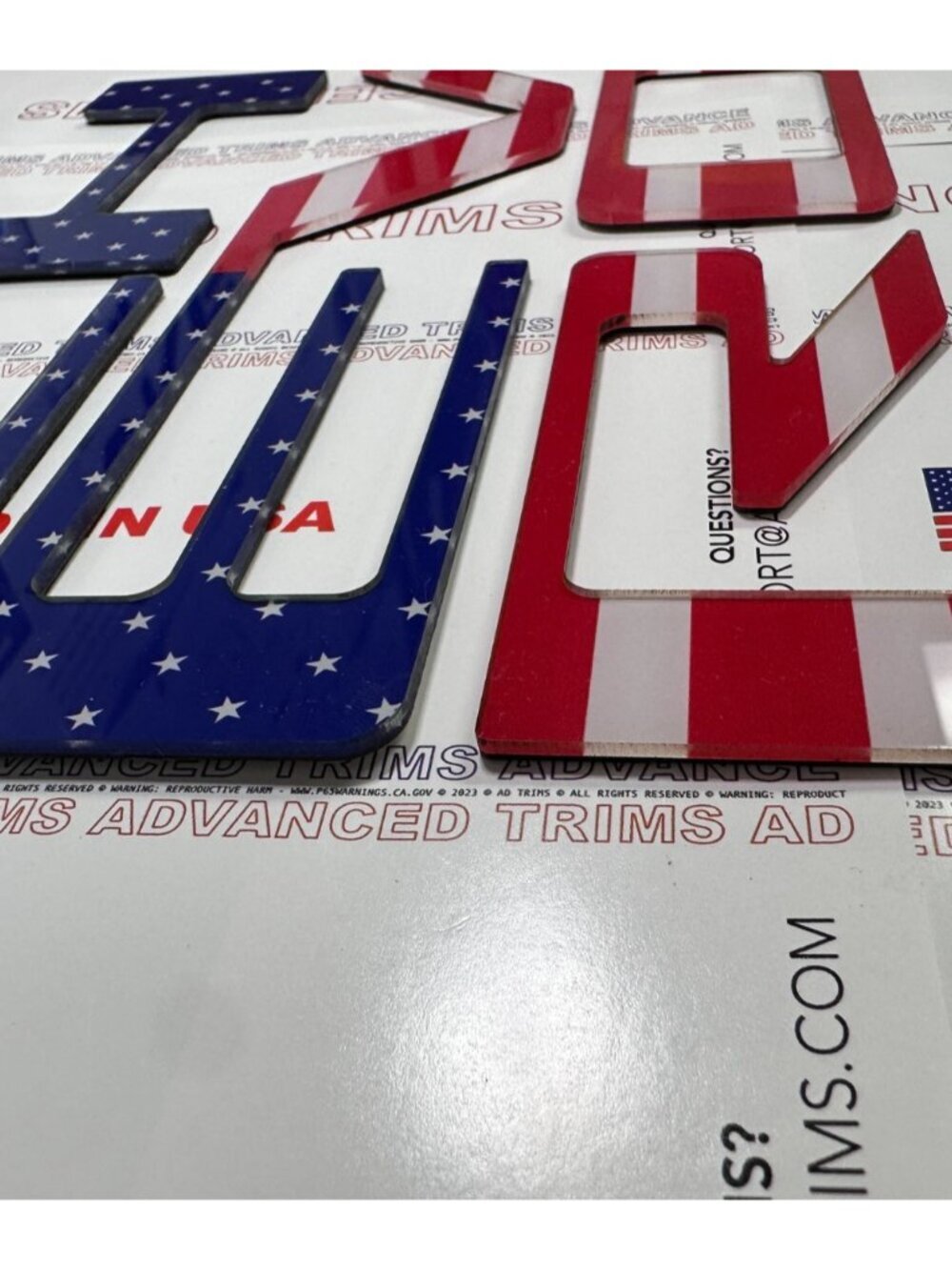 3D US FLAG RAISED TAILGATE LETTERS FOR 2021 2022 COLORADO - Picture 2 of 3